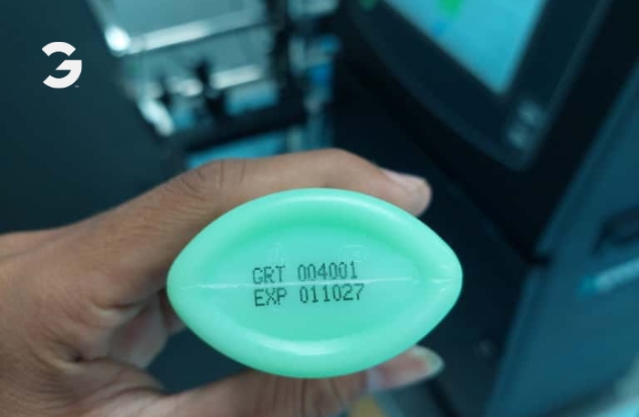 aplikasi mesin coding untuk cetak di botol kemasan kosmetik tube cij 2