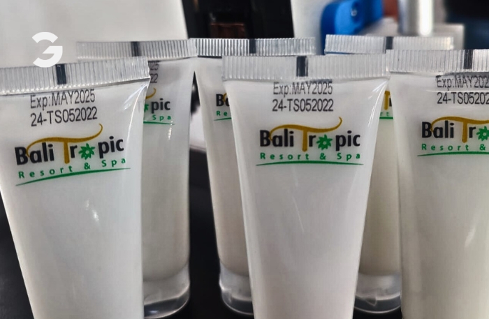 aplikasi mesin coding untuk cetak di botol kemasan kosmetik tube tij 2