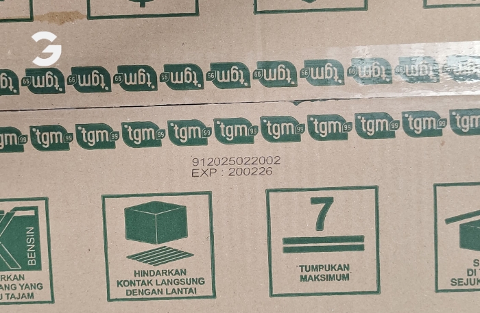 aplikasi mesin coding untuk corrugated box kardus cij